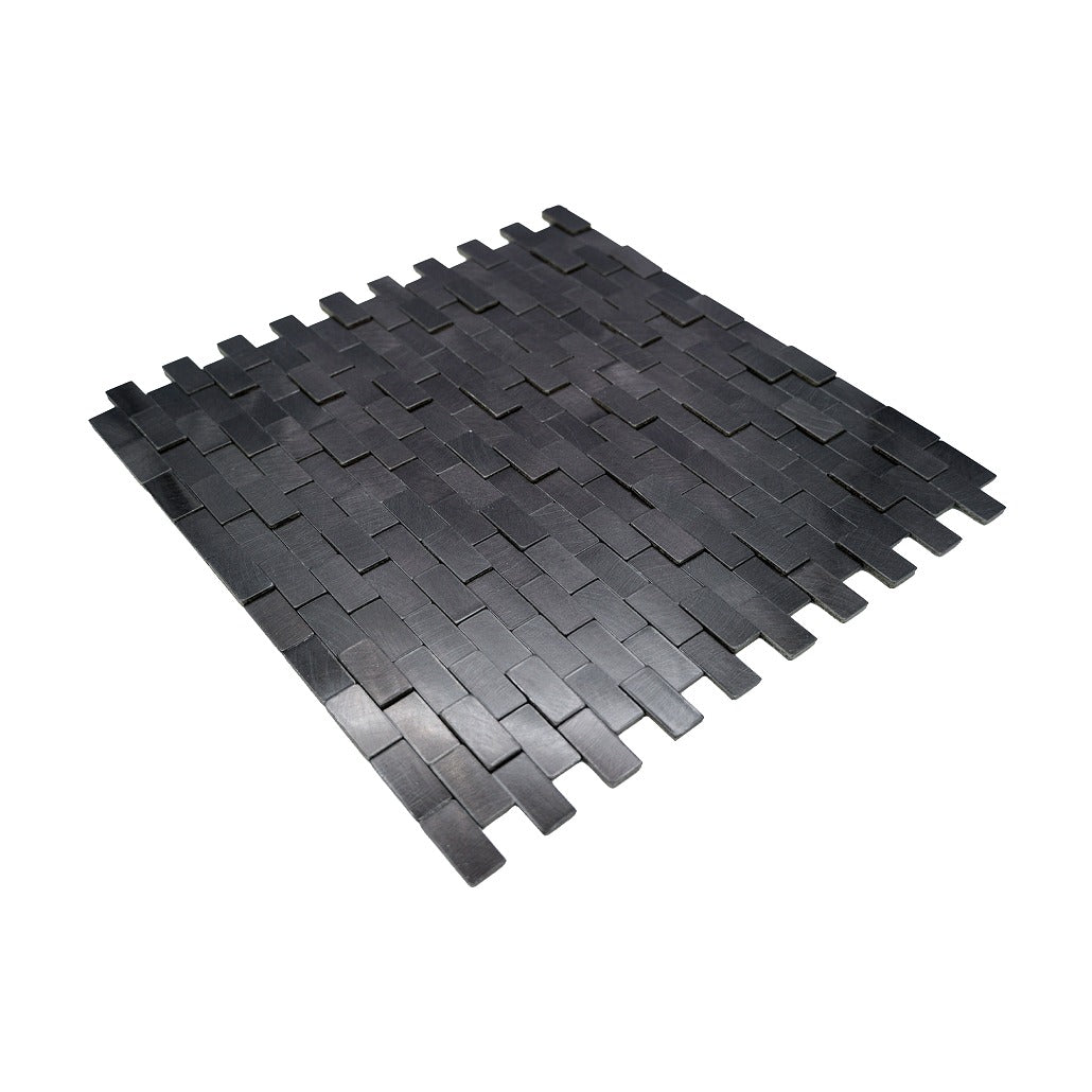 Peel and Stick Backsplash | Brick 3D Graphite | 11.73×11.81"