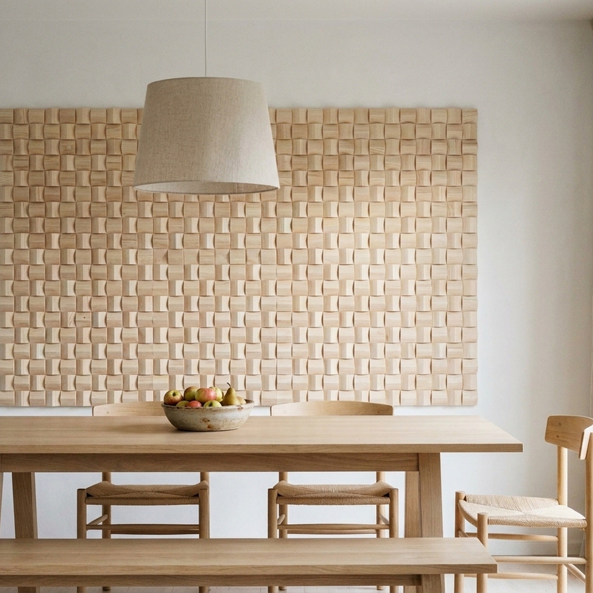 3D Wood Wall Panel | Ash | 12×12"