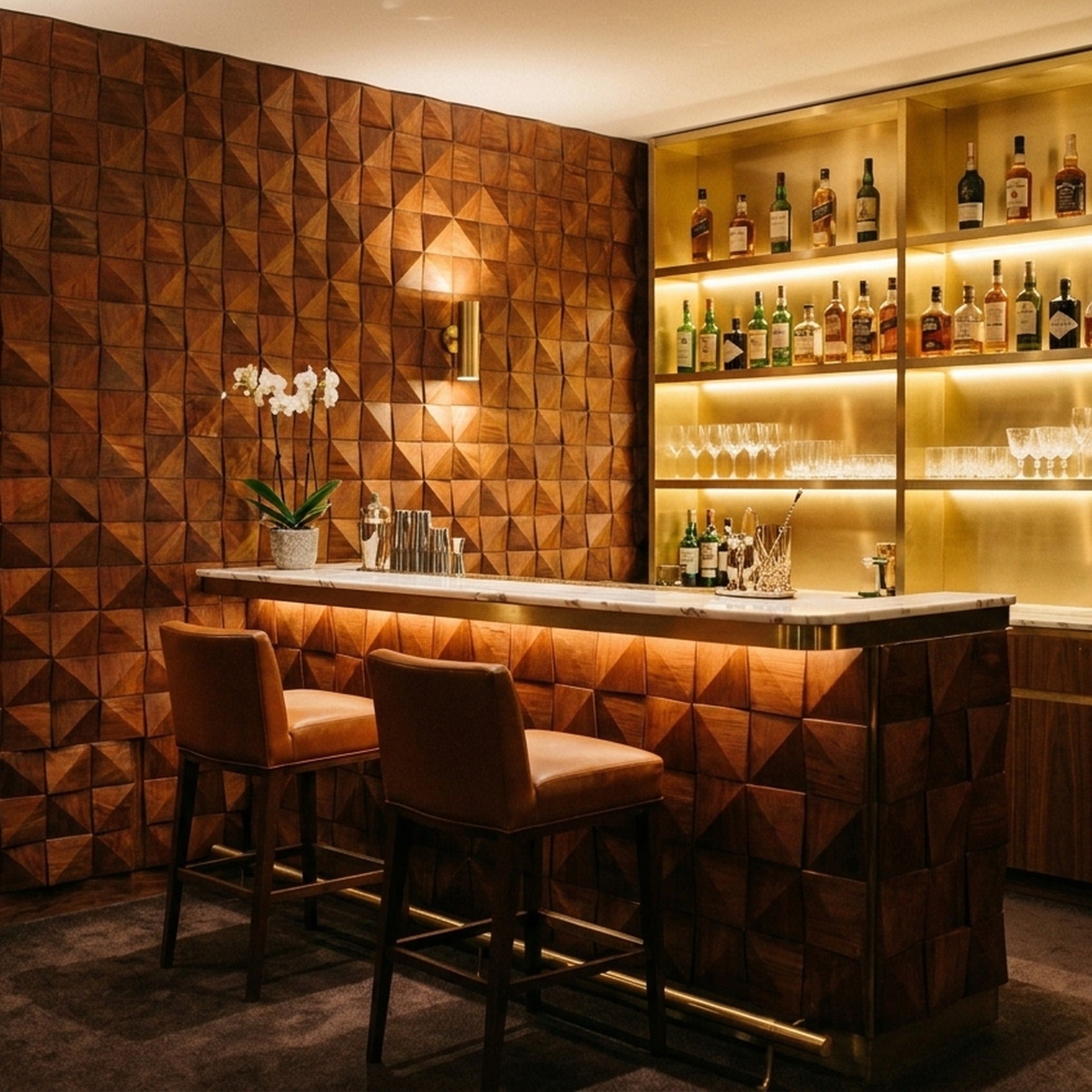 3D Wood Wall Panel | Cumaru Deep | 12×12"