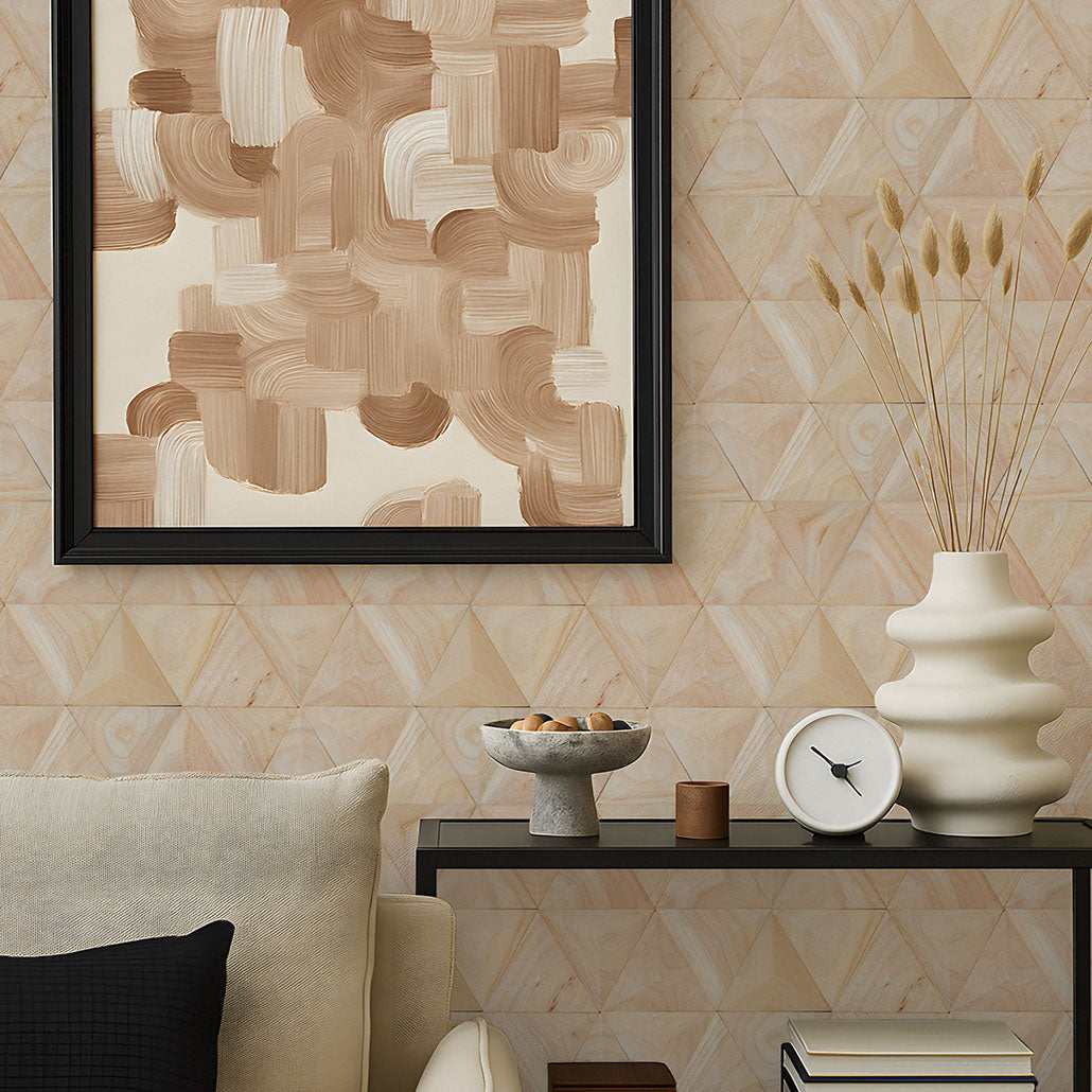 Wood Mosaic Panel | Spacious Rubber Wood Tile | 11.8×13.8”
