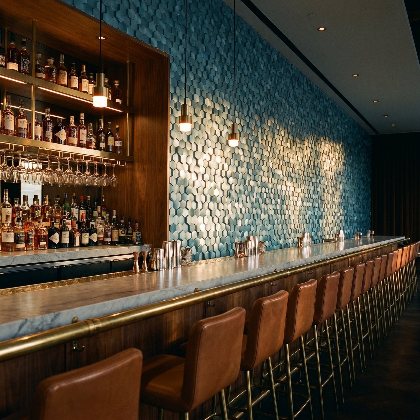 Peel and Stick Backsplash | Hexagon Blue | 11.5×11.34"