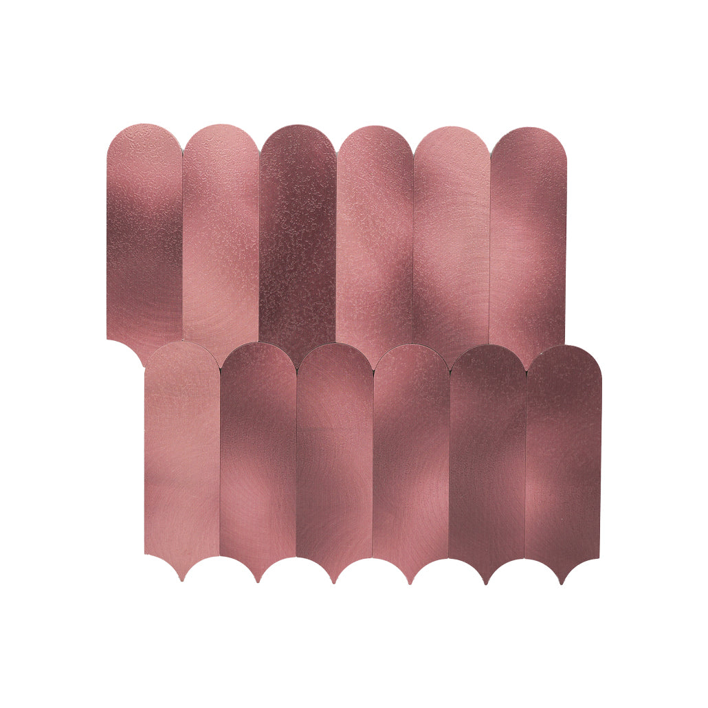 Peel and Stick Mosaic Tile | Arch Pink | 11.73×11.34 in | Metal