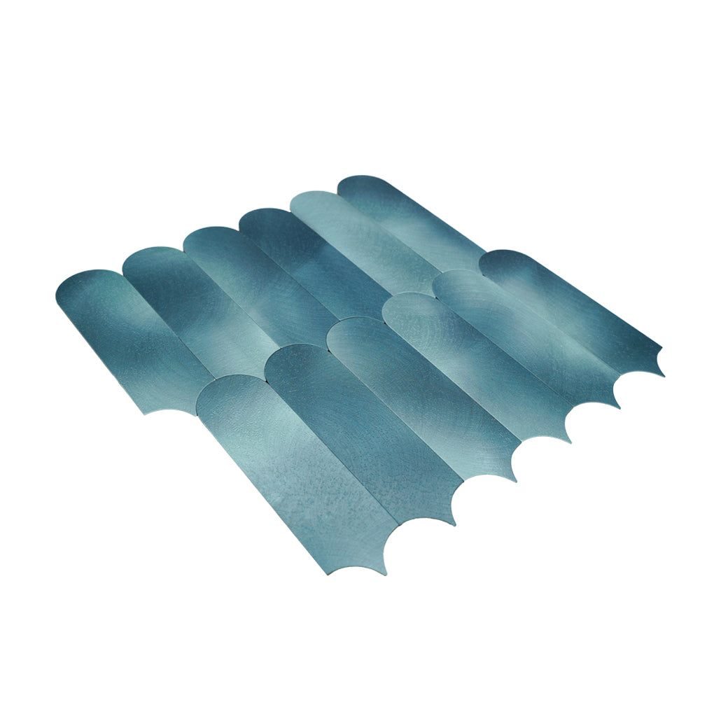 Peel and Stick Mosaic Tile | Arch Blue | 11.73×11.34 in | Metal