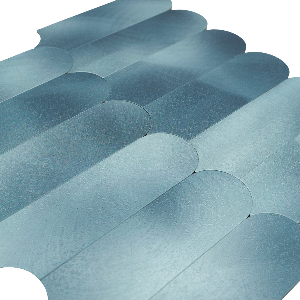 Peel and Stick Mosaic Tile | Arch Blue | 11.73×11.34 in | Metal