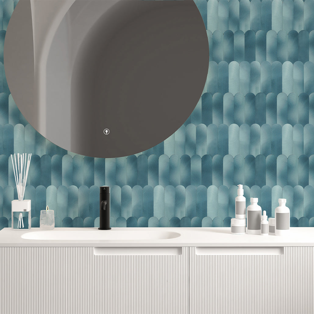 Peel and Stick Backsplash | Arch Blue | 11.73×11.34"
