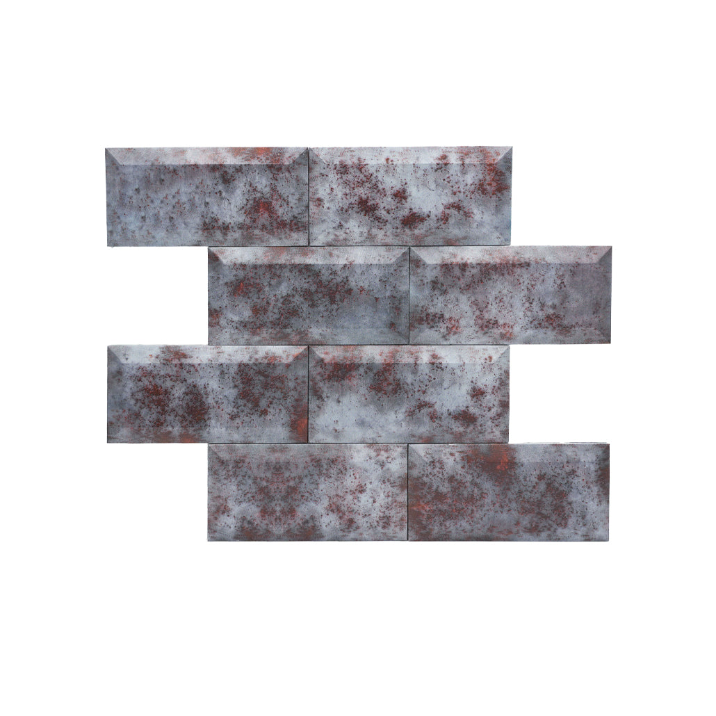 Peel and Stick Mosaic Tile | Subway 3D Gray | 12.01×12.01 in | Metal