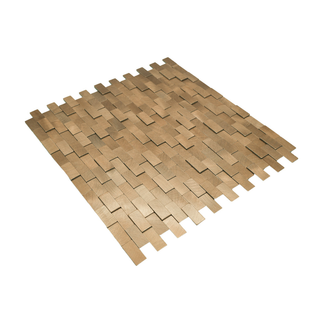 Peel and Stick Backsplash | Brick 3D Gold | 11.73×11.81"