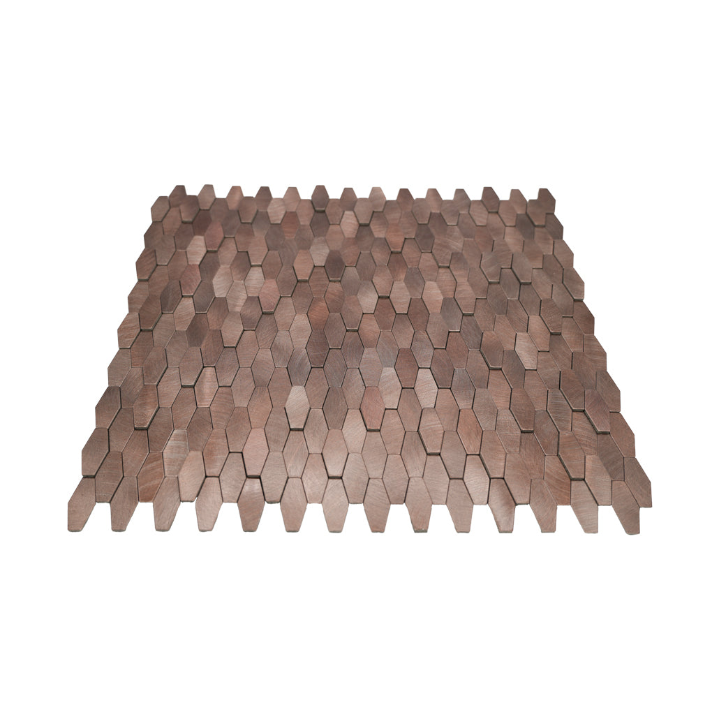 Peel and Stick Backsplash | Picket 3D Dark Copper | 12.2×11.81"
