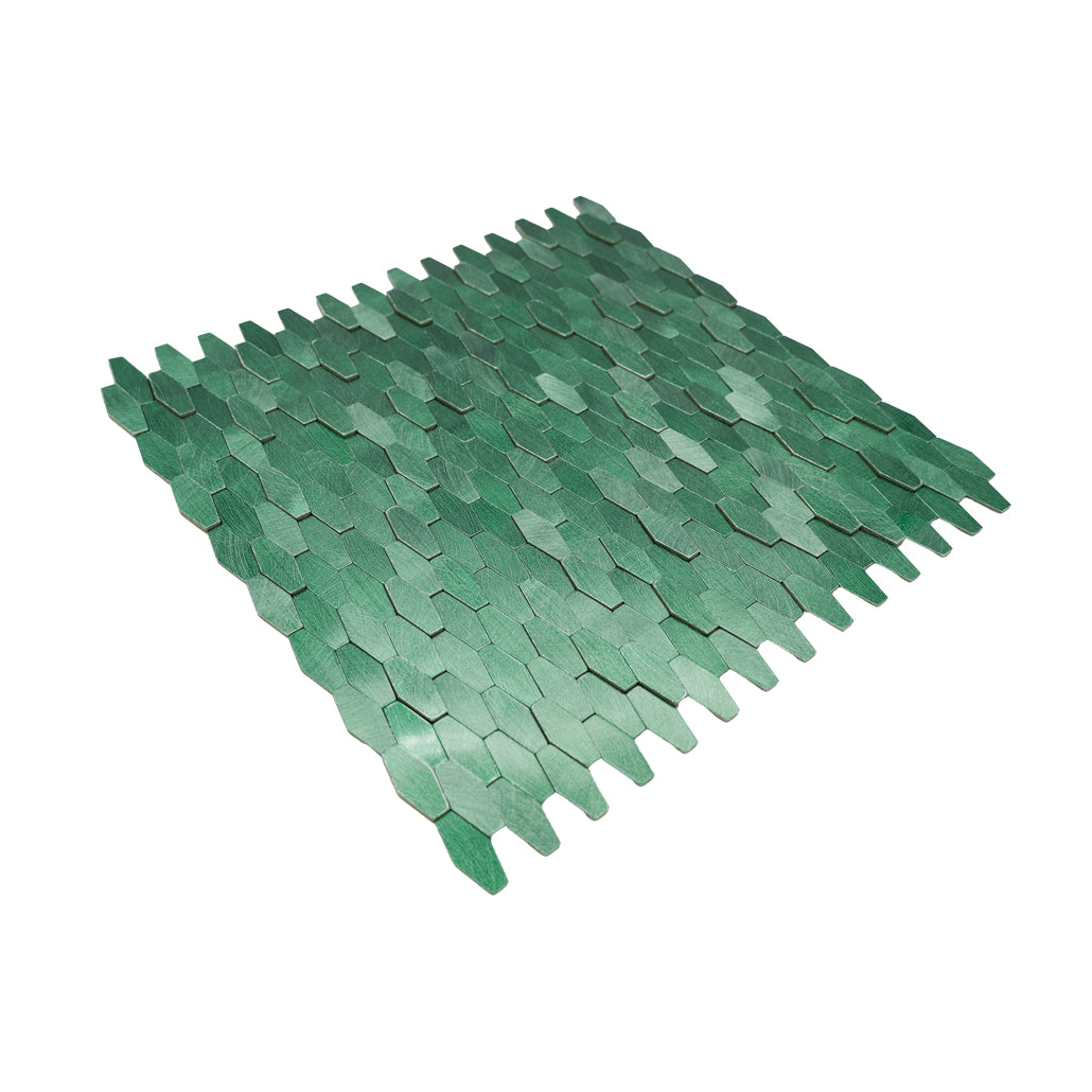 Peel and Stick Backsplash | Picket 3D Dark Green | 12.2×11.81"