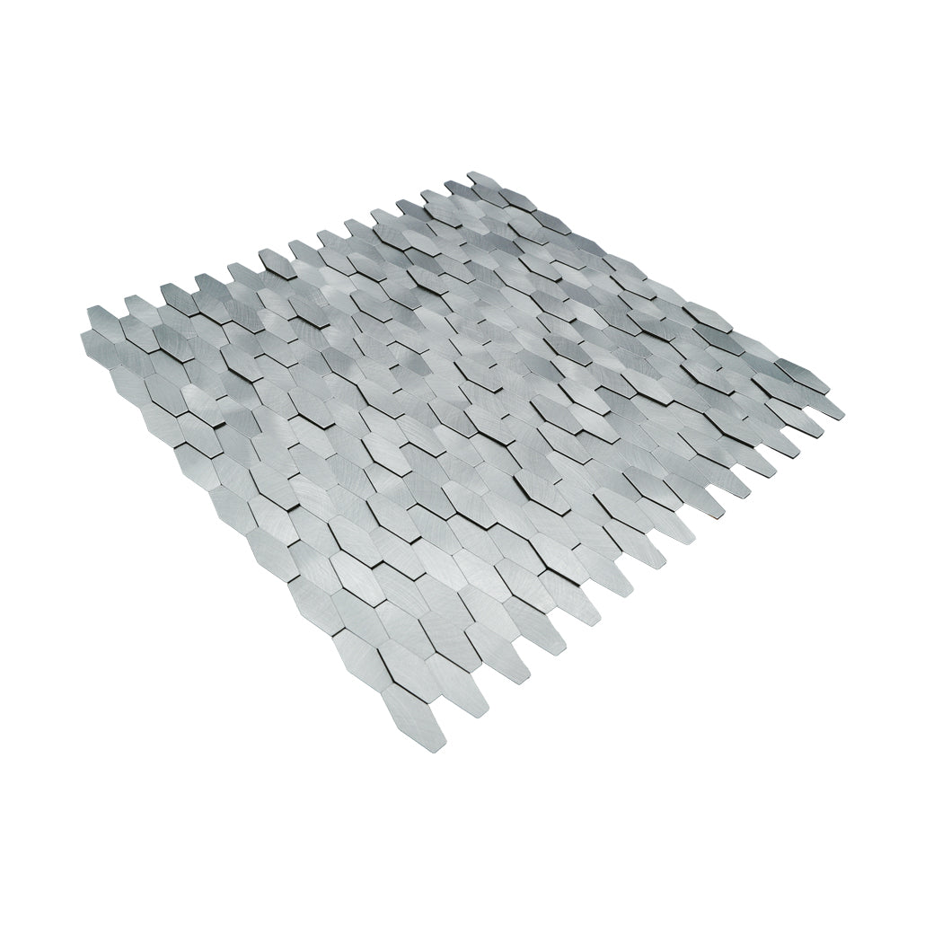 Peel and Stick Backsplash | Picket 3D Silver | 12.2×11.81"