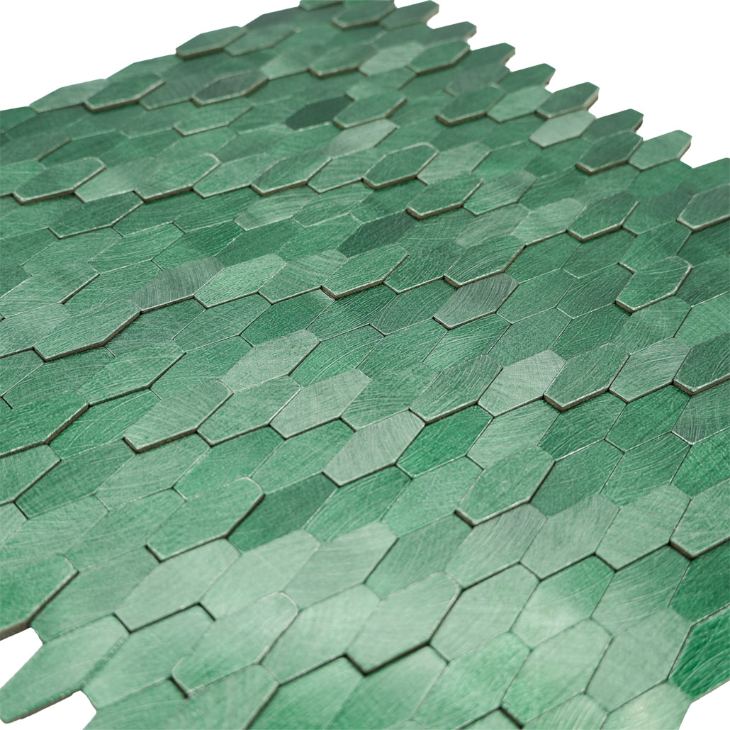 Peel and Stick Backsplash | Picket 3D Dark Green | 12.2×11.81"