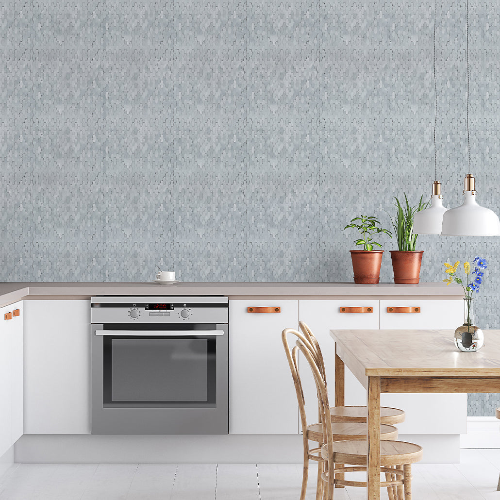 Peel and Stick Backsplash | Picket 3D Silver | 12.2×11.81"