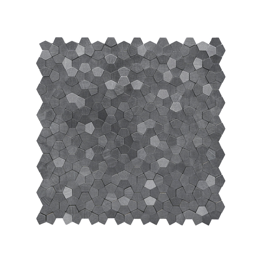 Peel and Stick Backsplash | Pentagon 3D Anthracite | 11.1×11.1"