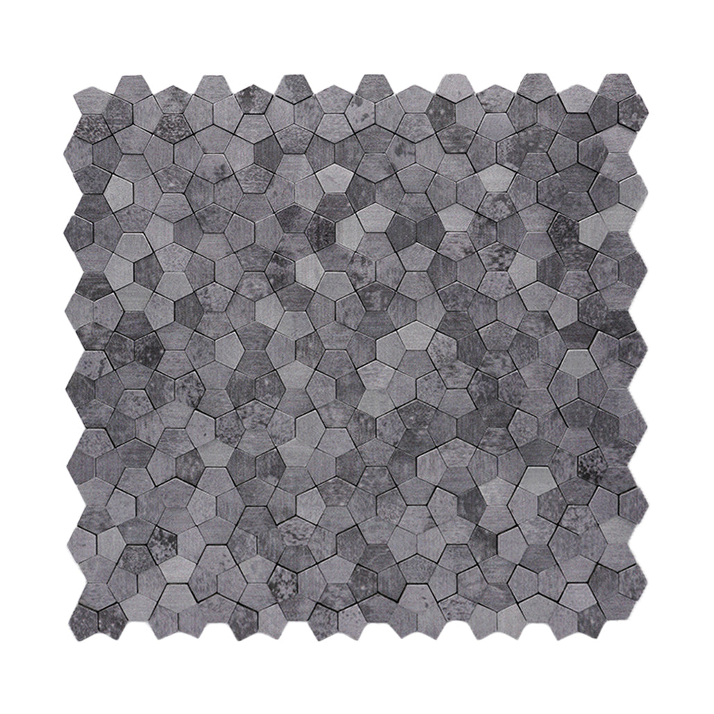 Peel and Stick Backsplash | Pentagon 3D Gray | 11.1×11.1"