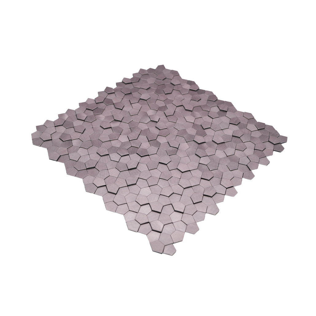 Peel and Stick Backsplash | Pentagon 3D Pink | 11.1×11.1"