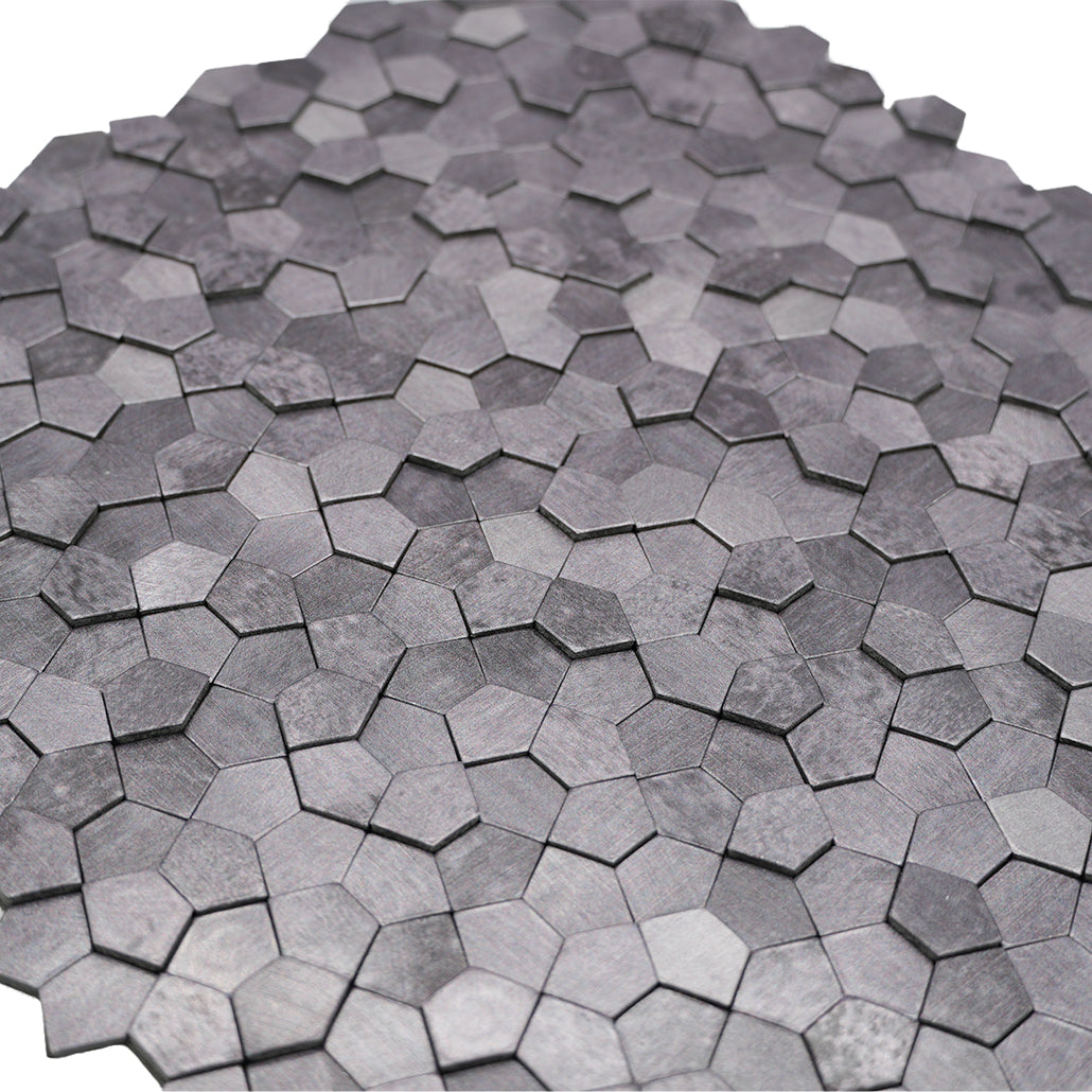 Peel and Stick Backsplash | Pentagon 3D Gray | 11.1×11.1"