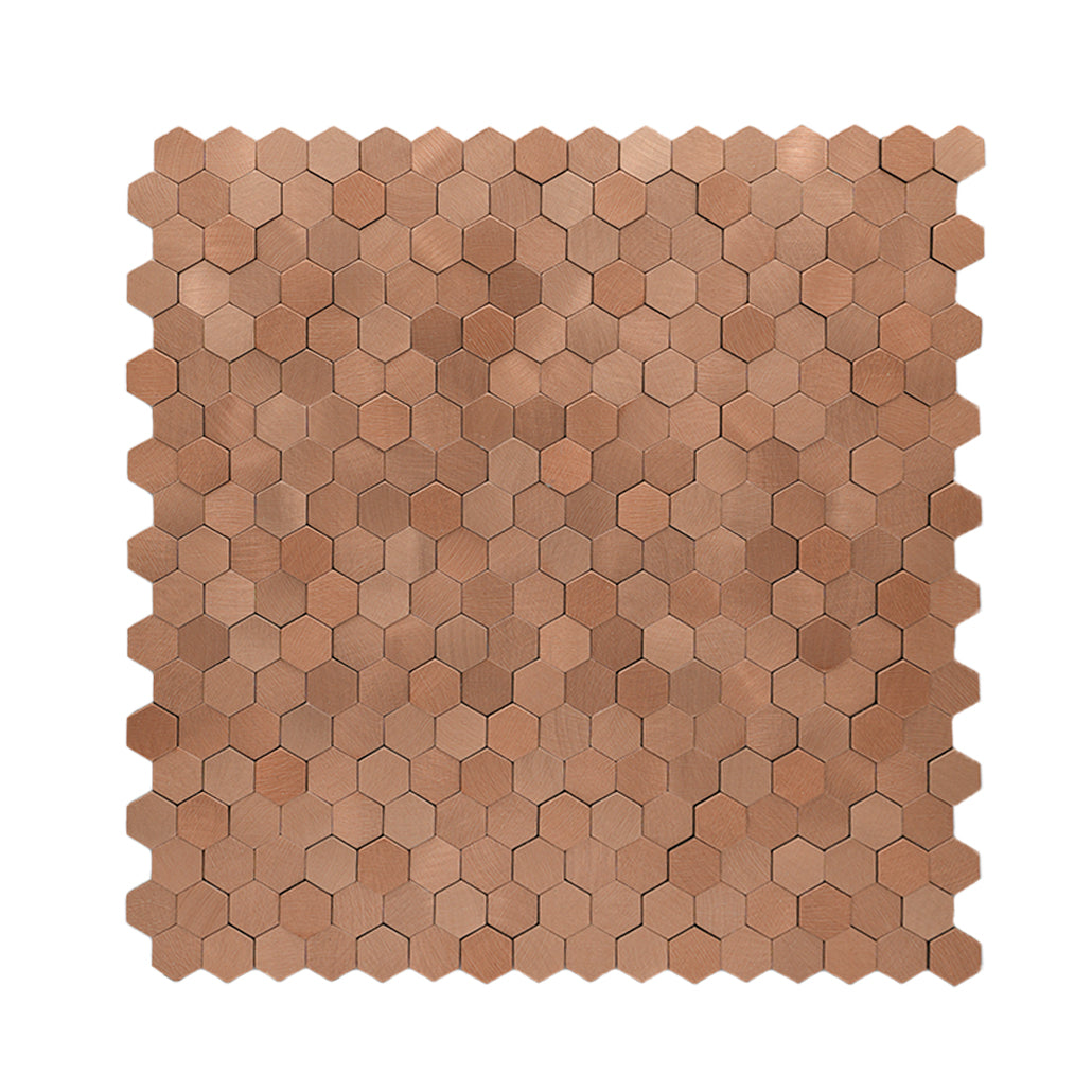 Peel and Stick Backsplash | Mini Hexagon 3D Copper | 11.73×12.09"