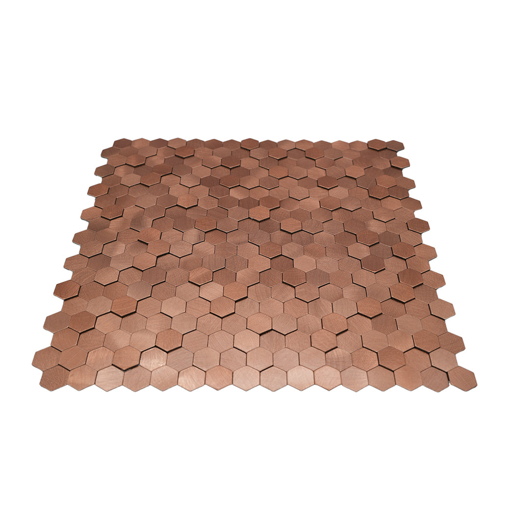 Peel and Stick Backsplash | Mini Hexagon 3D Copper | 11.73×12.09"