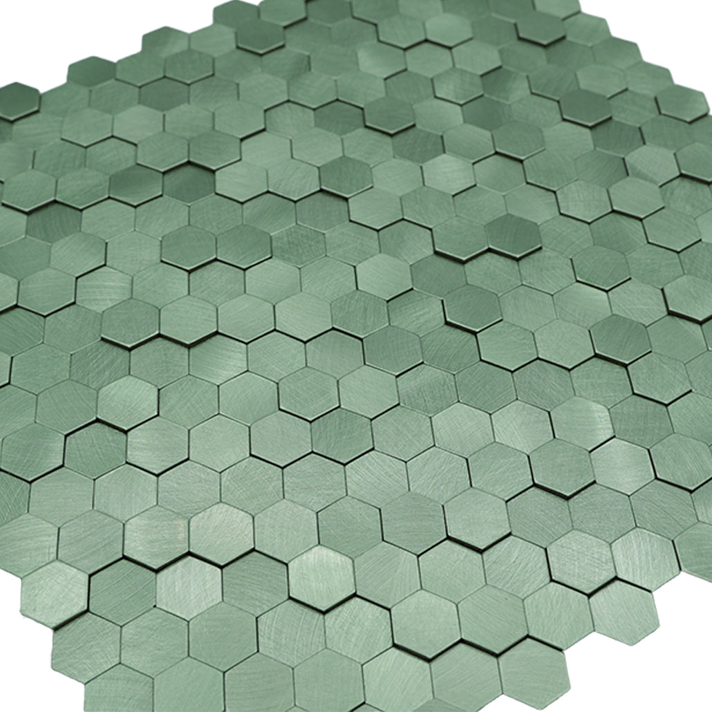 Peel and Stick Backsplash | Mini Hexagon 3D Pastel Green | 11.73×12.09"