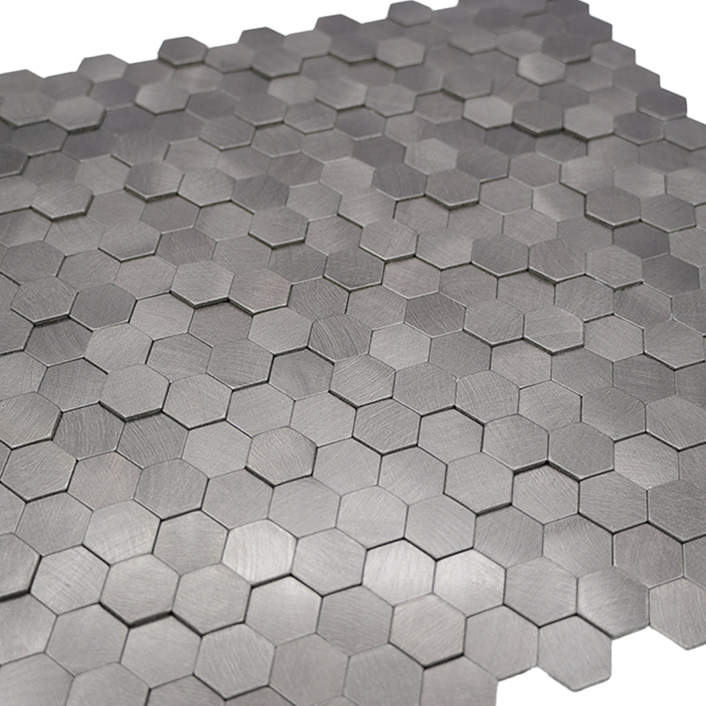 Peel and Stick Backsplash | Mini Hexagon 3D Anthracite | 11.73×12.09"