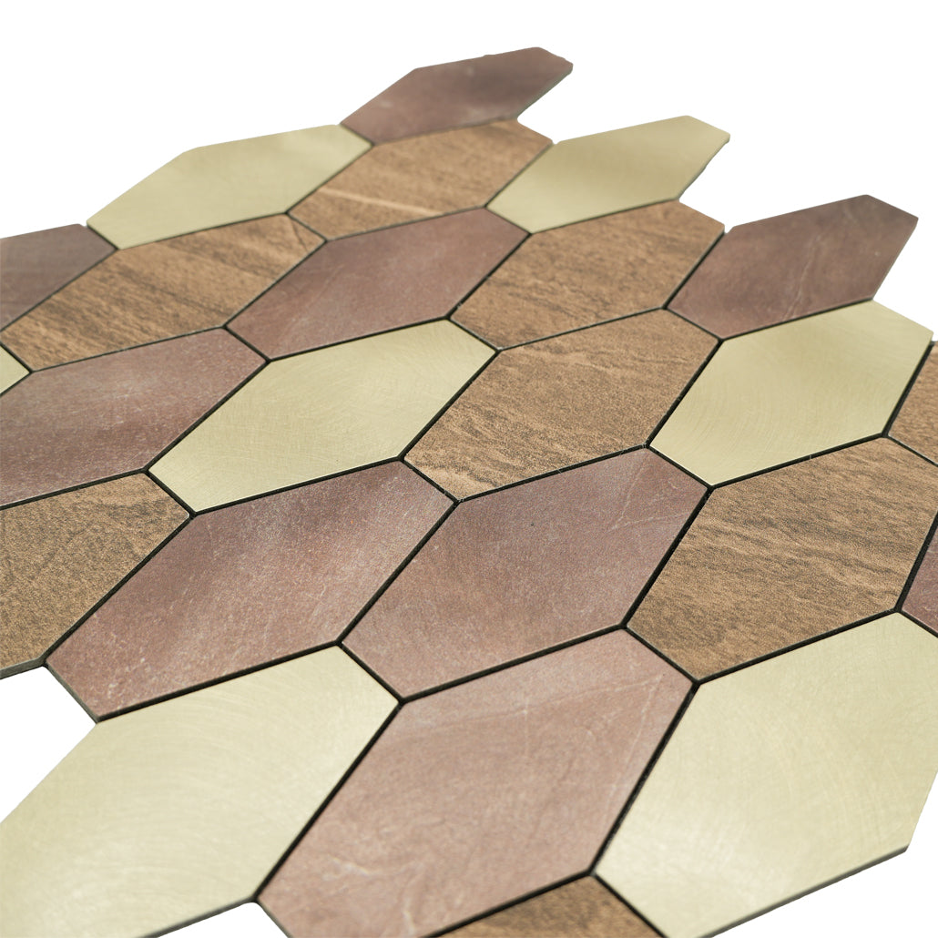 Peel and Stick Backsplash | Picket Brown | 11.81×11.81"