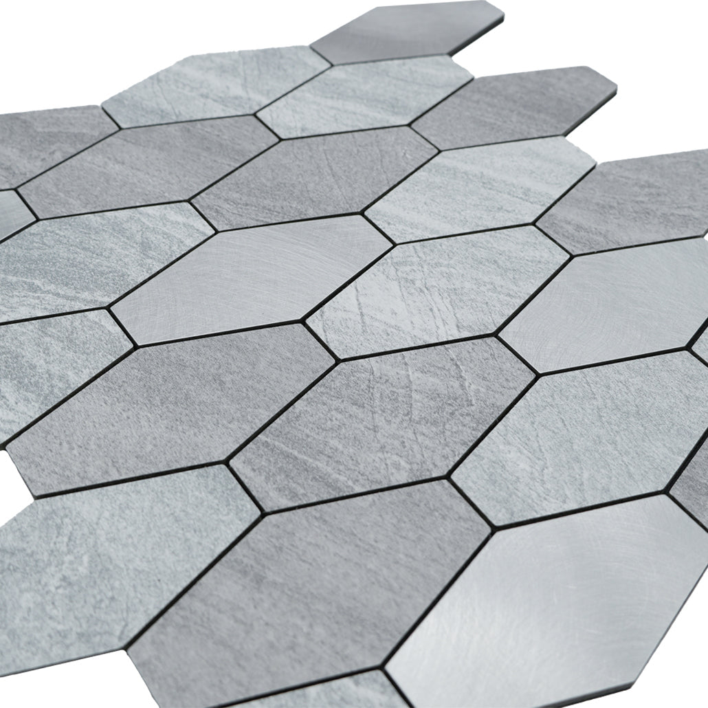 Peel and Stick Backsplash | Picket Silver | 11.81×11.81"