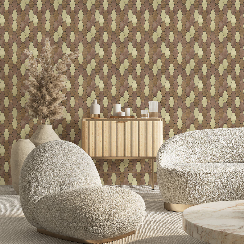 Peel and Stick Backsplash | Picket Brown | 11.81×11.81"