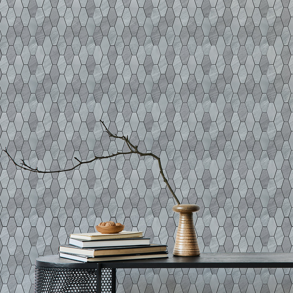 Peel and Stick Backsplash | Picket Silver | 11.81×11.81"