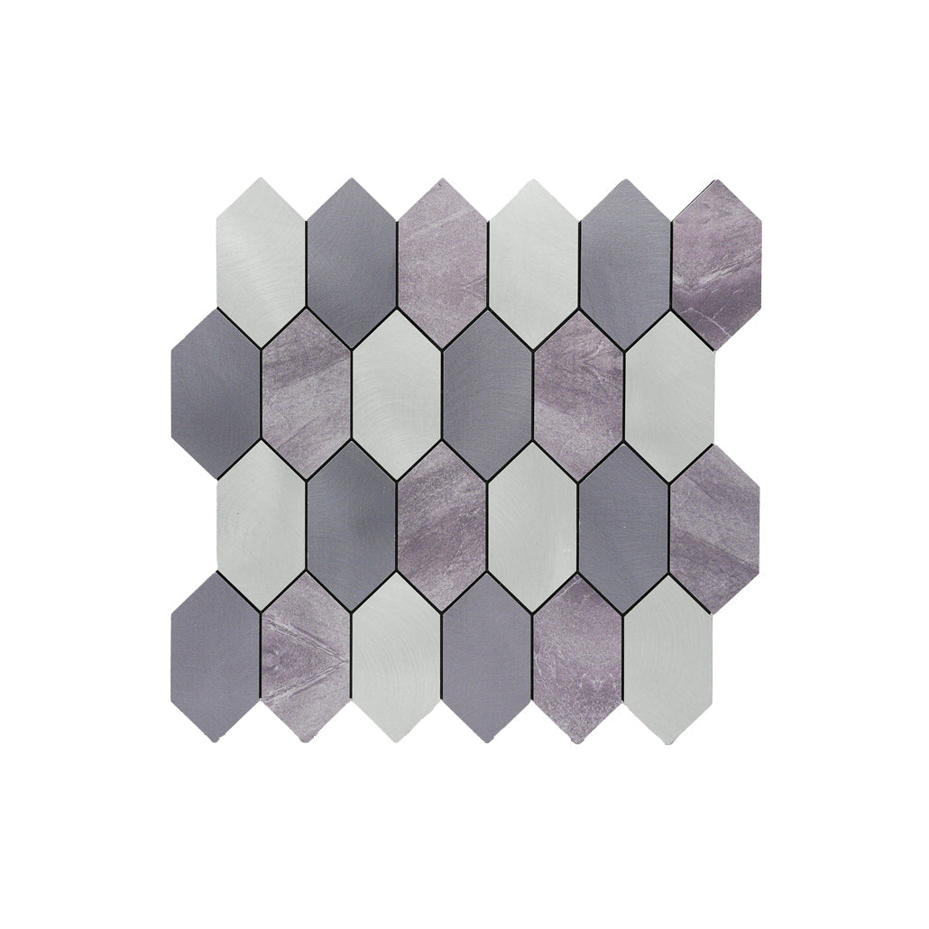 Peel and Stick Backsplash | Picket Mauve | 11.81×11.81"