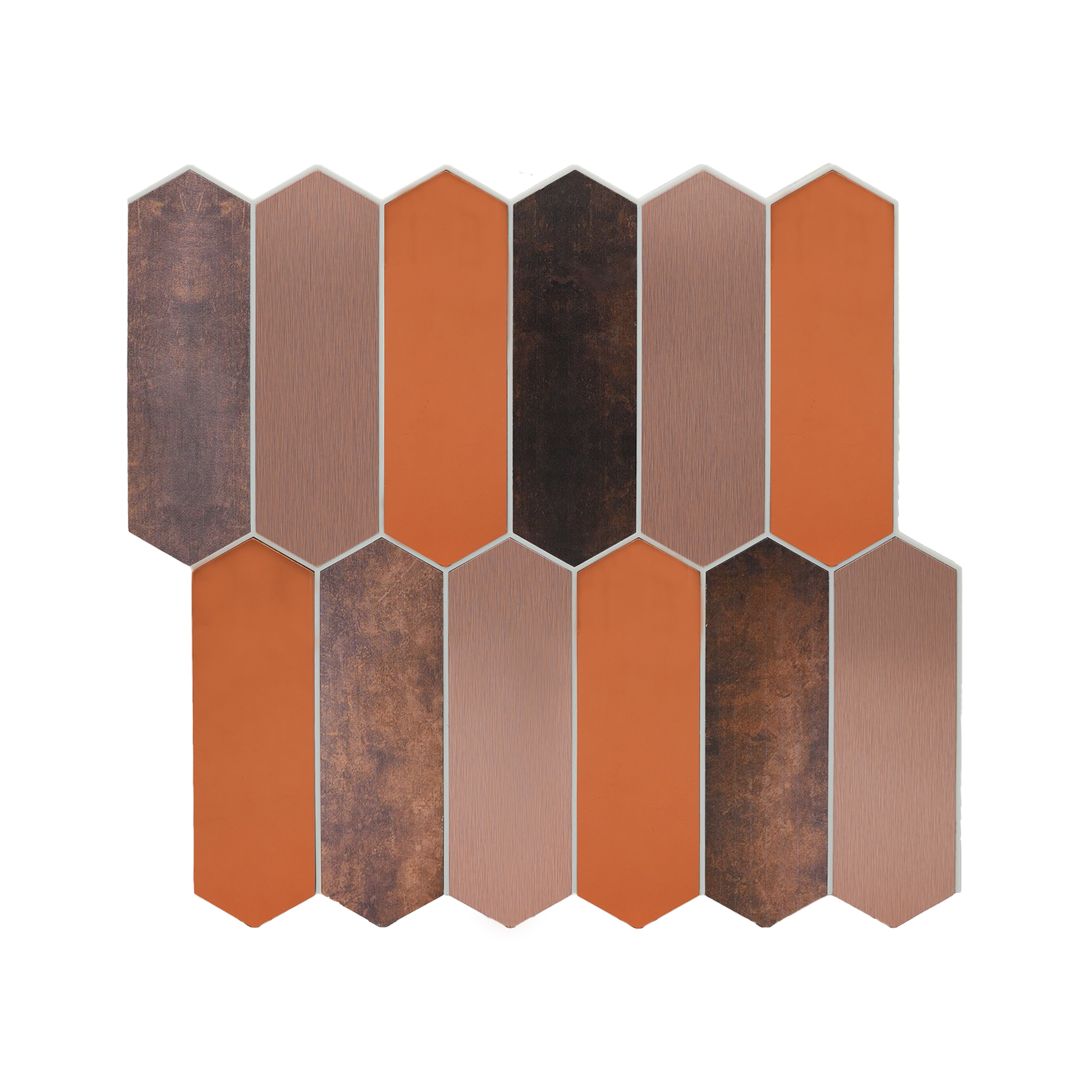 Peel and Stick Backsplash | Picket Brown | 11.1×10.75"