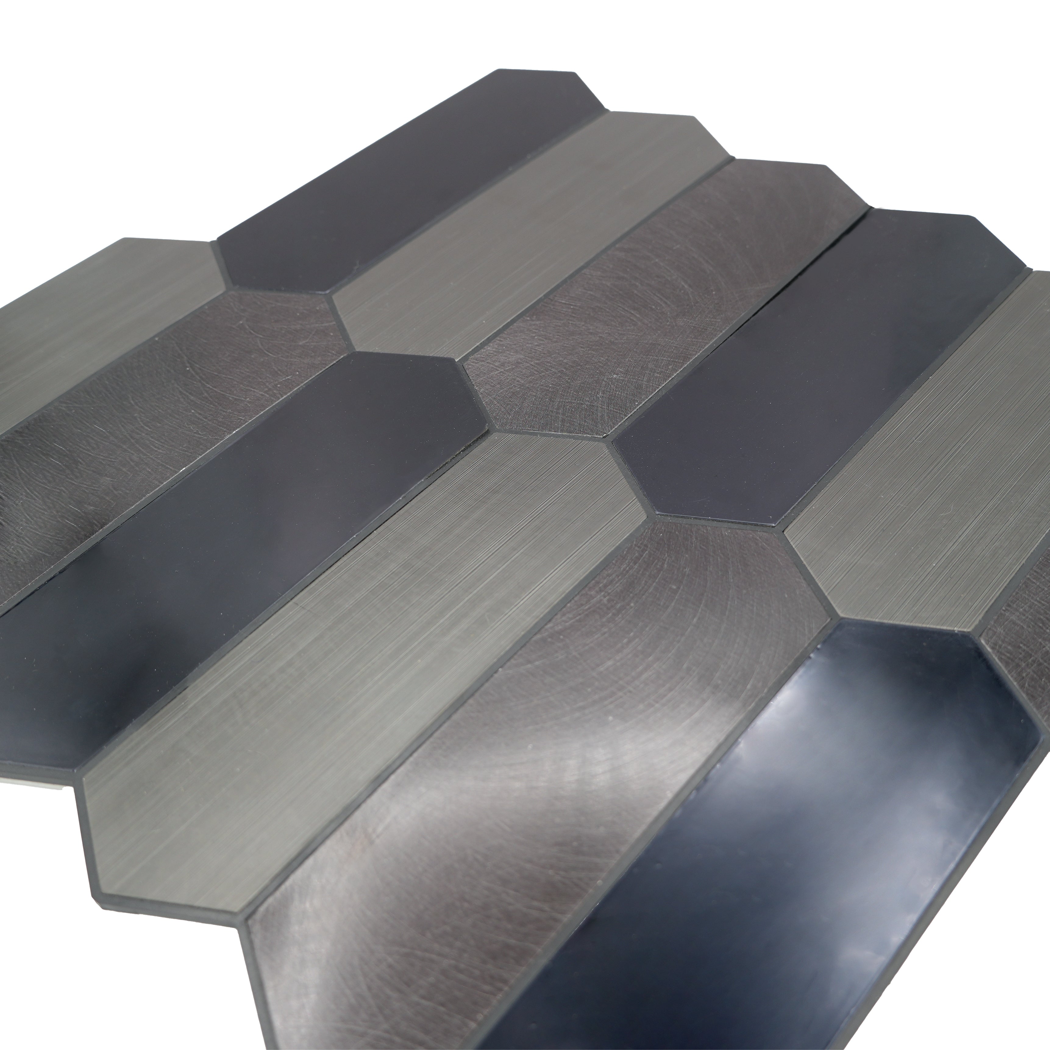 Peel and Stick Mosaic Tile | Picket Blue | 11.1×10.75 in | Metal
