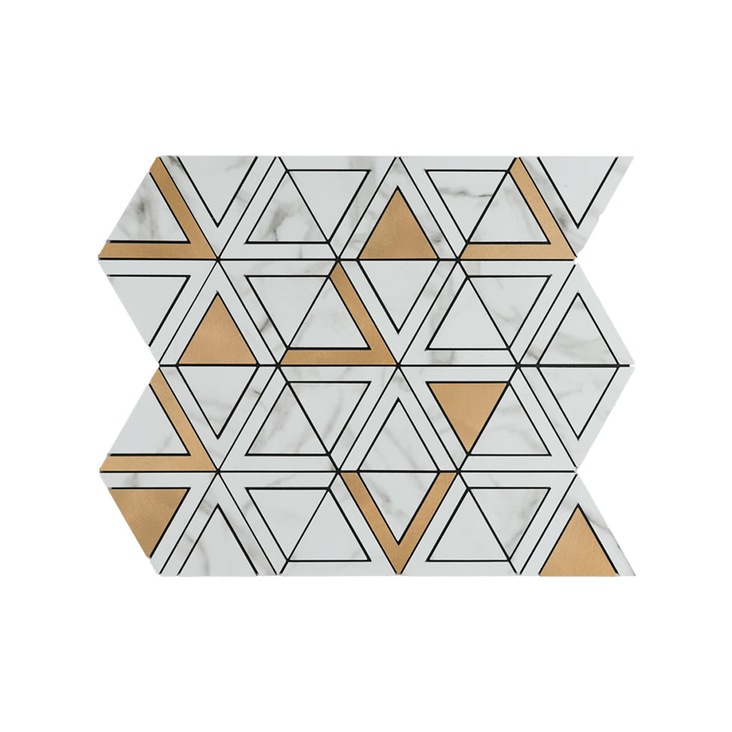 Peel and Stick Backsplash | Triangle Gold | 11.3×13.03"