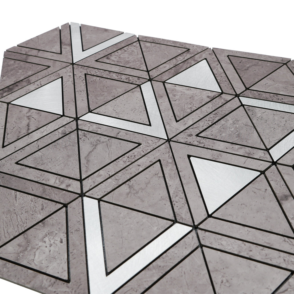 Peel and Stick Backsplash | Triangle Gray | 11.3×13.03"
