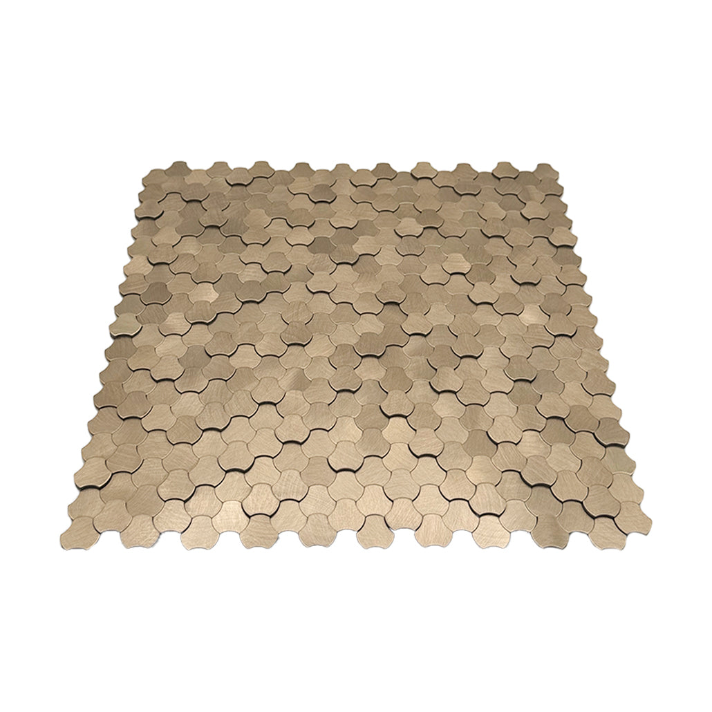 Peel and Stick Backsplash | Trefoil 3D Champagne | 12.01×11.65"