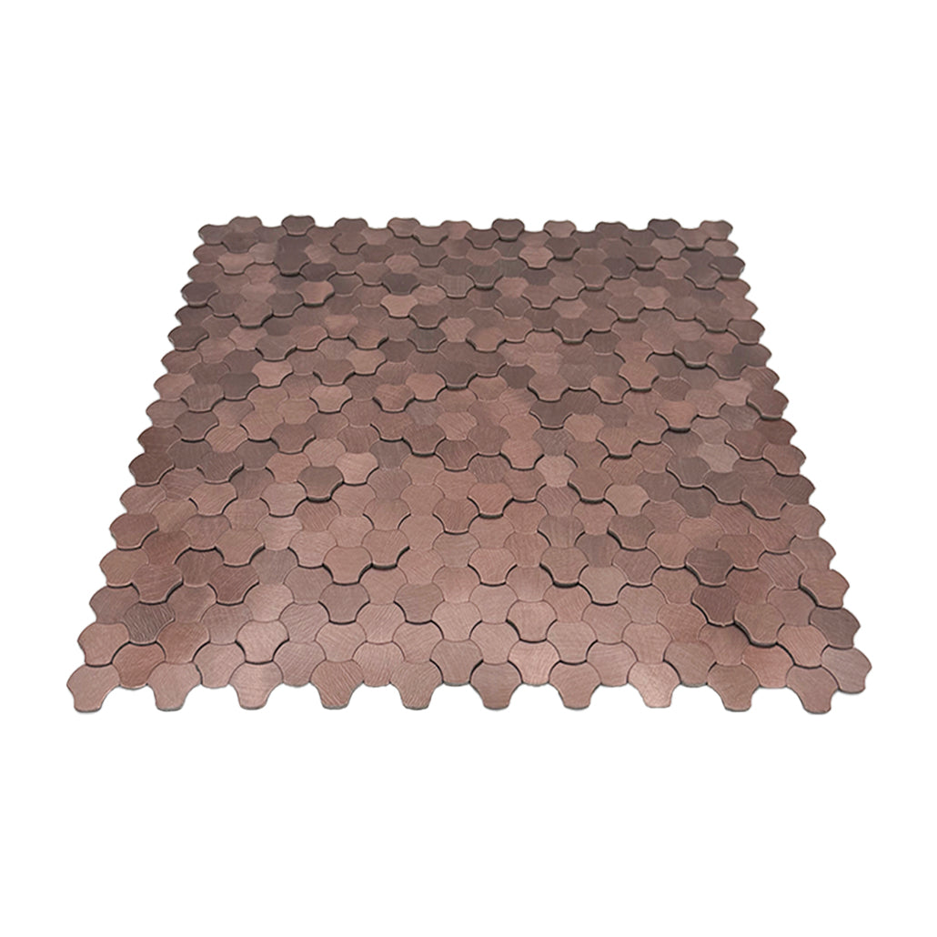 Peel and Stick Backsplash | Trefoil 3D Bronze | 12.01×11.65"