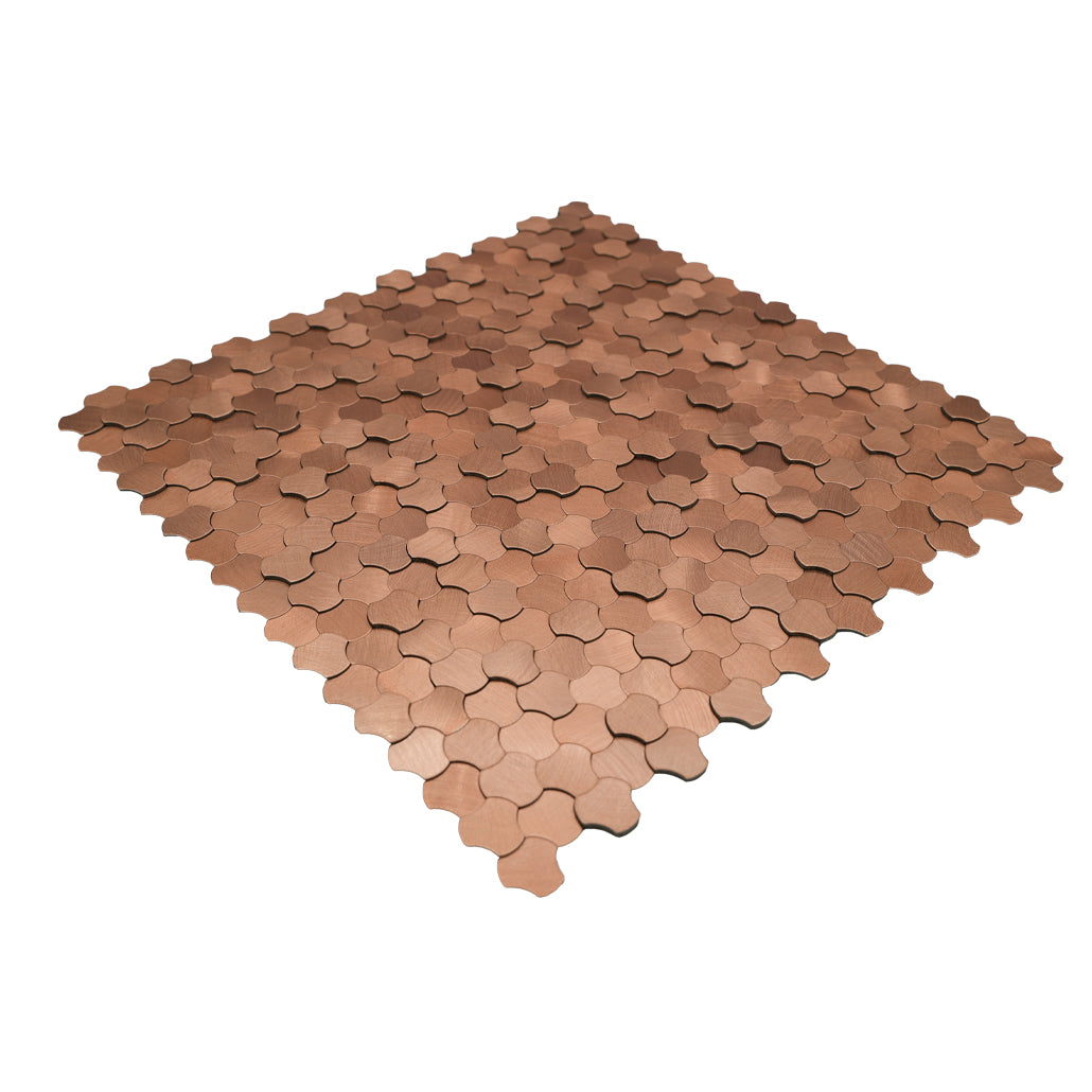Peel and Stick Backsplash | Trefoil 3D Copper | 12.01×11.65"