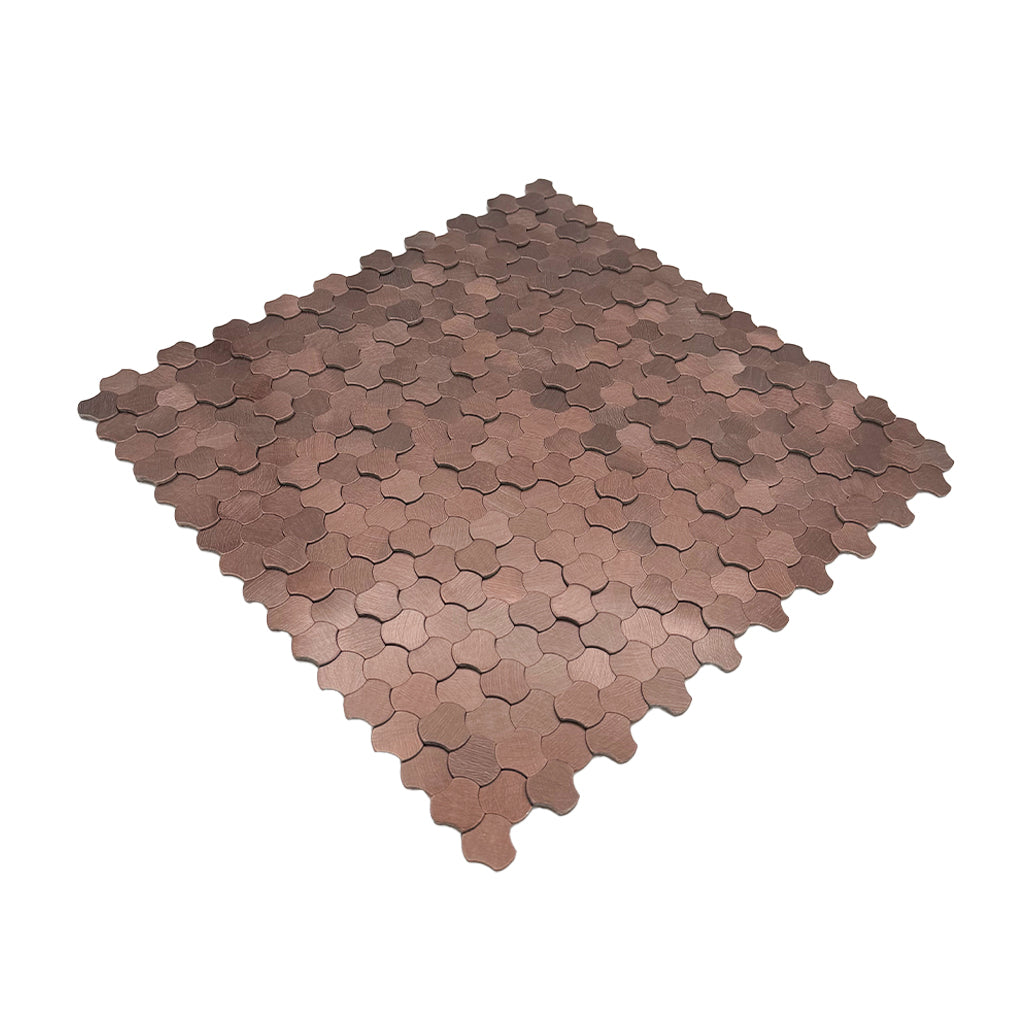 Peel and Stick Backsplash | Trefoil 3D Copper | 12.01×11.65"