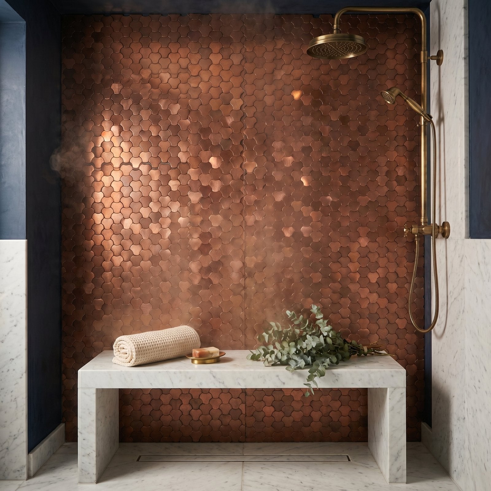 Peel and Stick Backsplash | Trefoil 3D Bronze | 12.01×11.65"