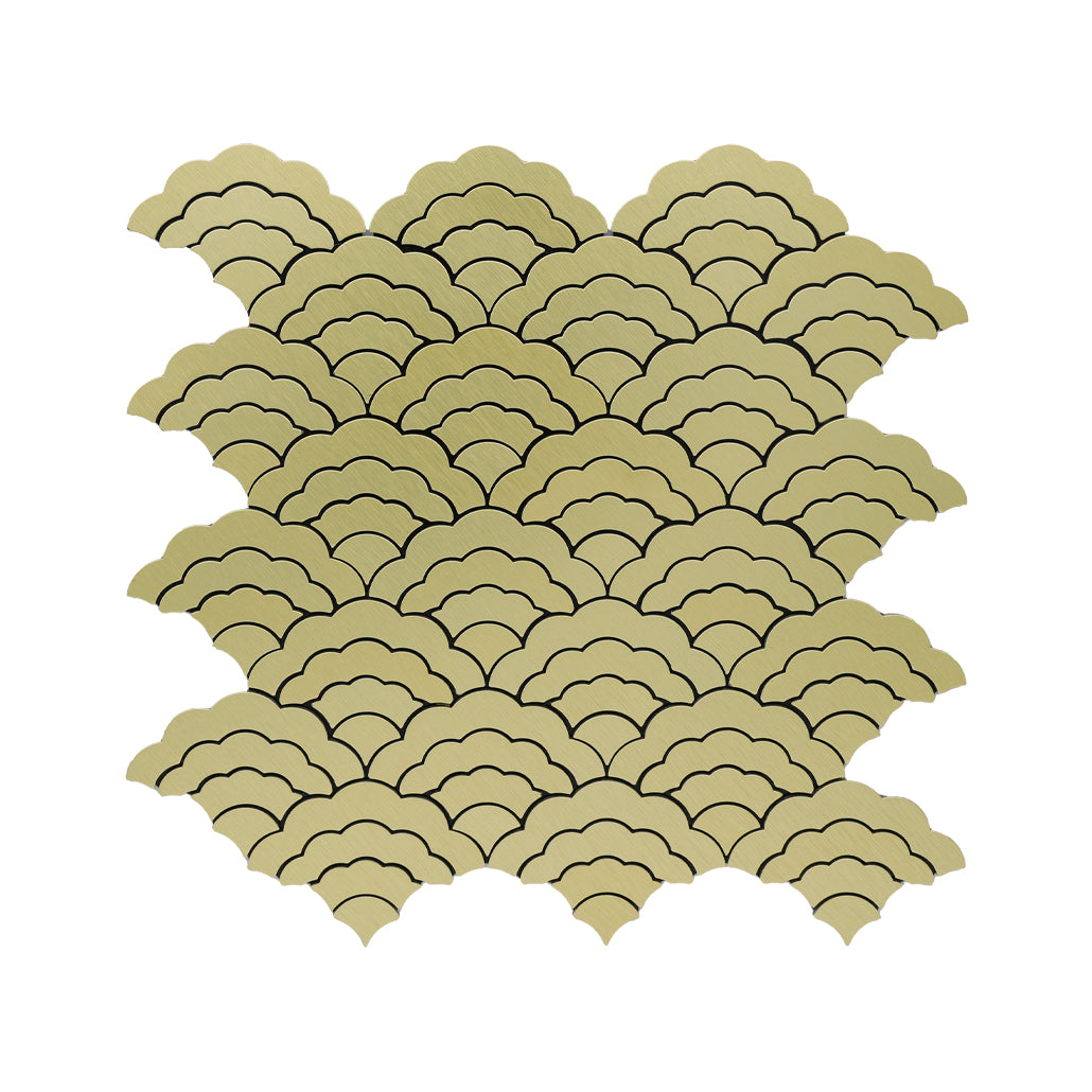 Peel and Stick Backsplash | Fan Gold | 10.55×11.06"