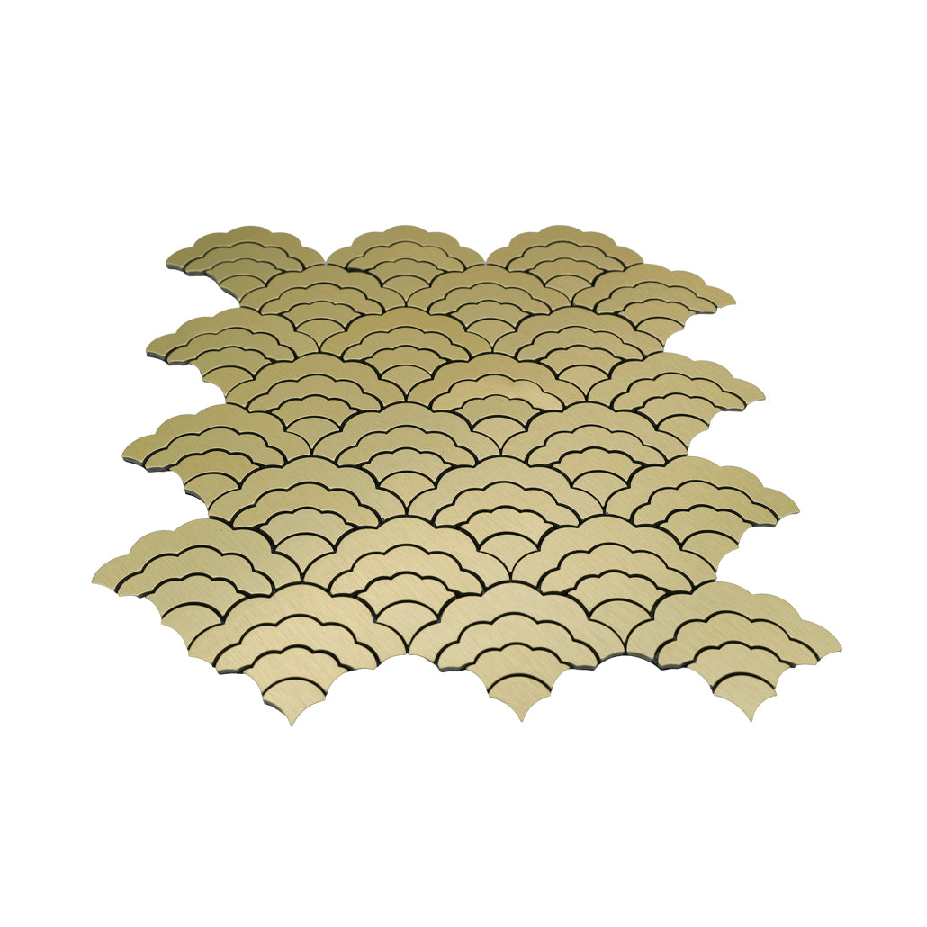 Peel and Stick Backsplash | Fan Gold | 10.55×11.06"