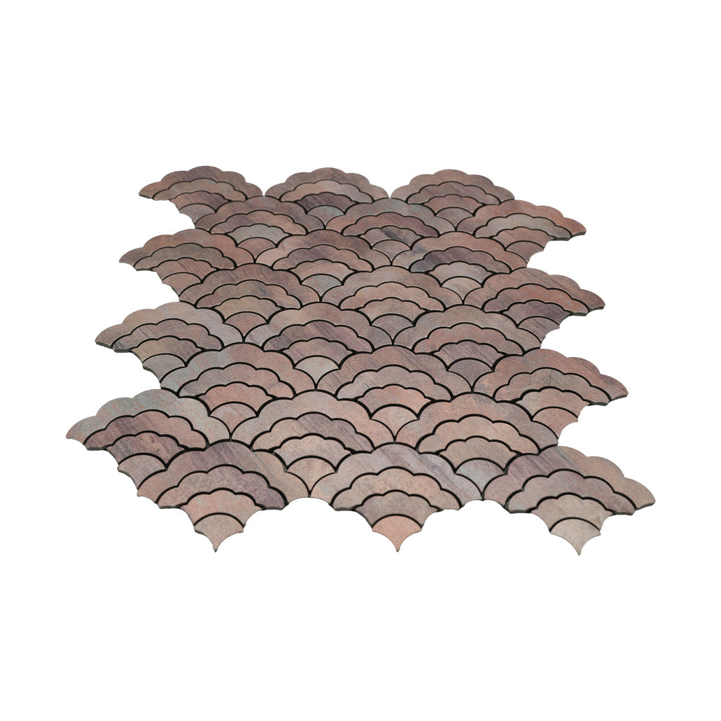 Peel and Stick Backsplash | Fan Mauve | 10.55×11.06"