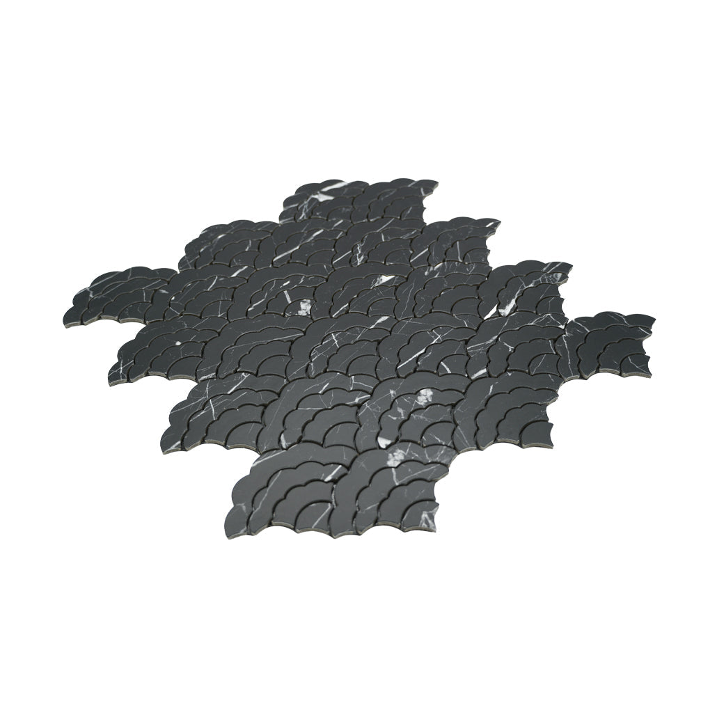 Peel and Stick Backsplash | Fan Black | 10.55×11.06"