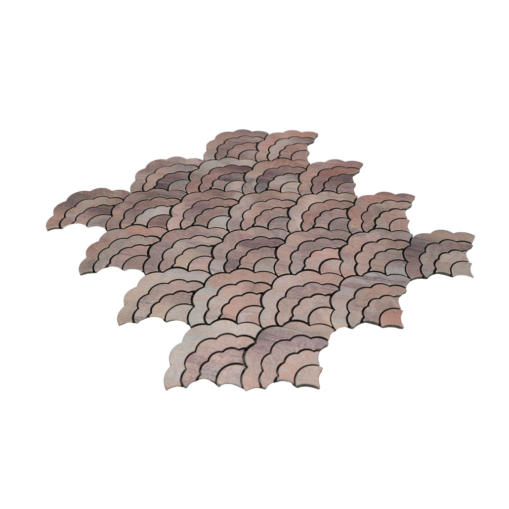 Peel and Stick Backsplash | Fan Mauve | 10.55×11.06"