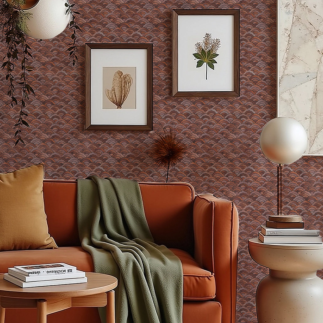 Peel and Stick Mosaic Tile | Fan Copper | 10.55×11.06 in | Metal