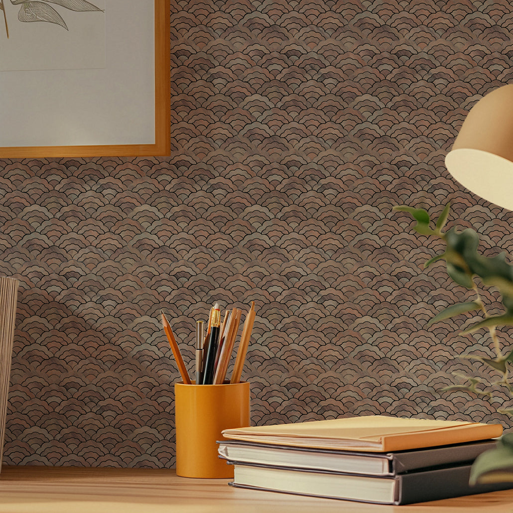 Peel and Stick Backsplash | Fan Mauve | 10.55×11.06"
