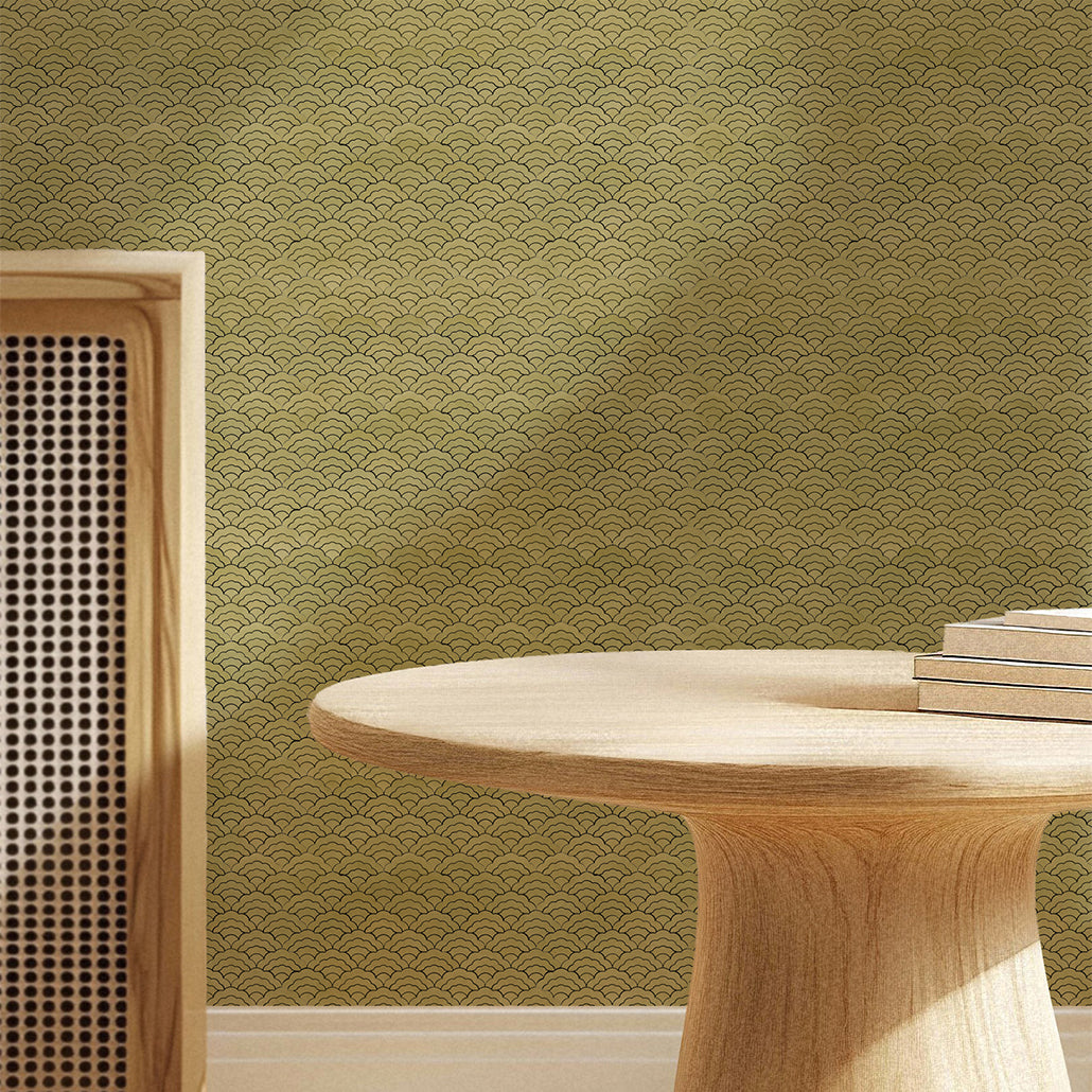Peel and Stick Mosaic Tile | Fan Gold | 10.55×11.06 in | Metal