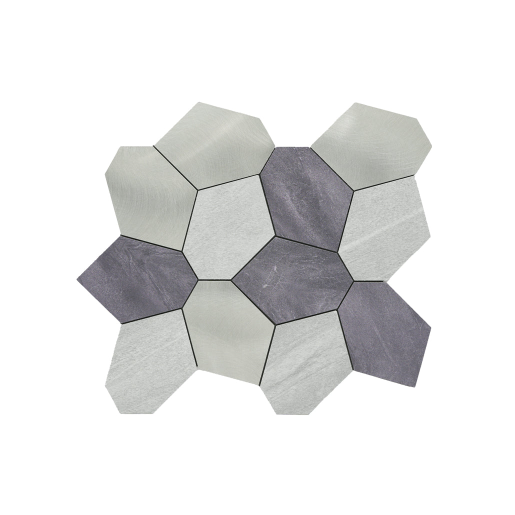 Peel and Stick Backsplash | Polygon Gray | 11.81×10.31"