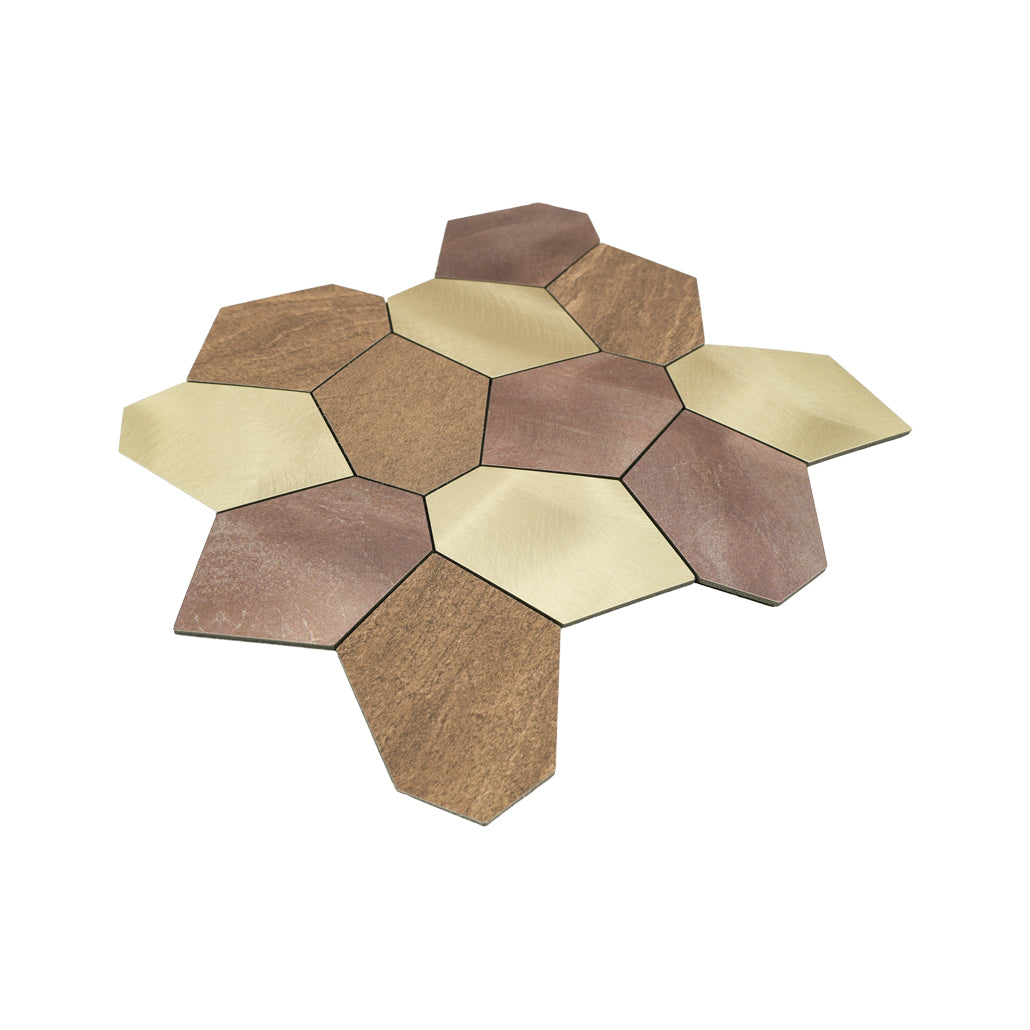 Peel and Stick Backsplash | Polygon Gold | 11.81×10.31"