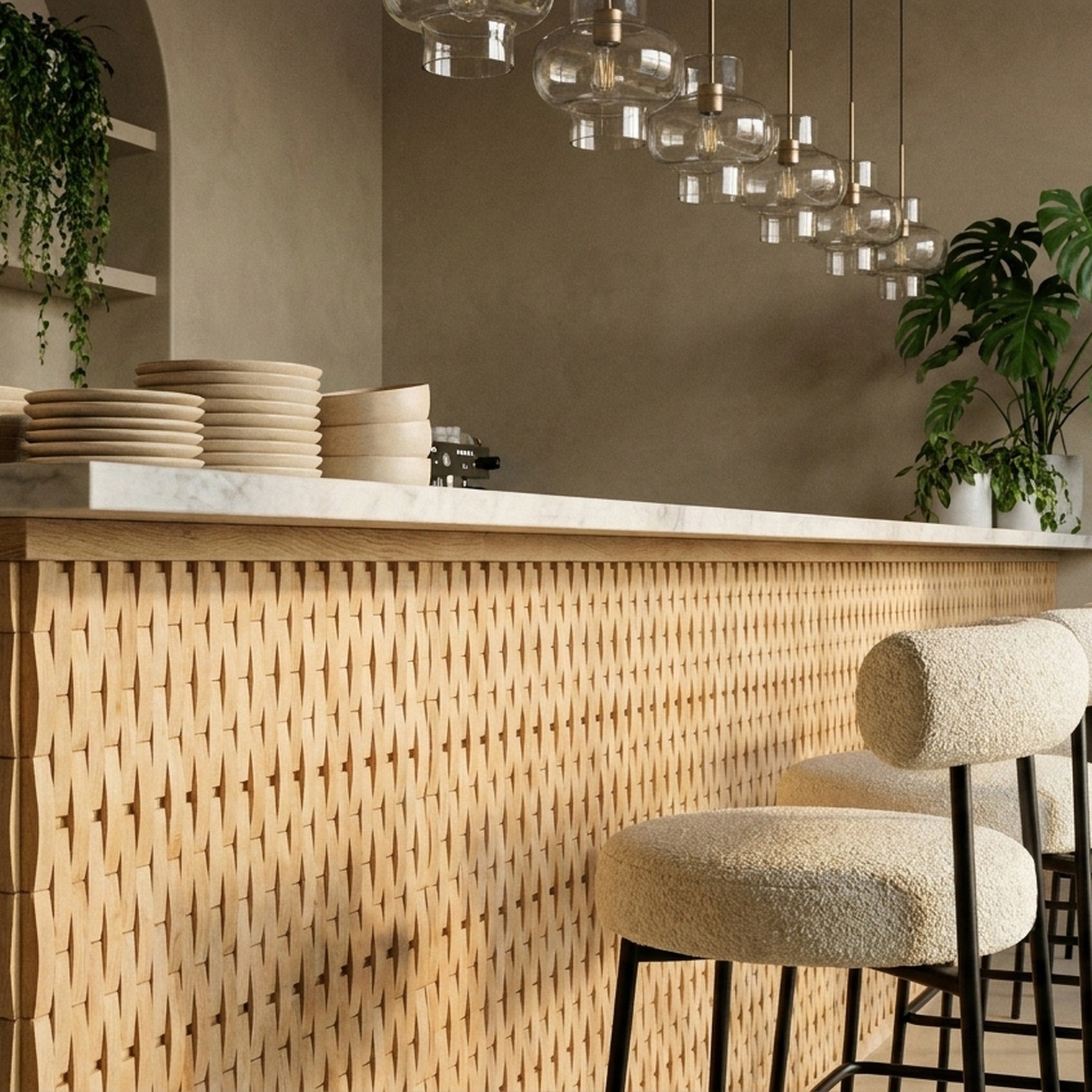 3D Wood Wall Panel | White Oak | 12×12"
