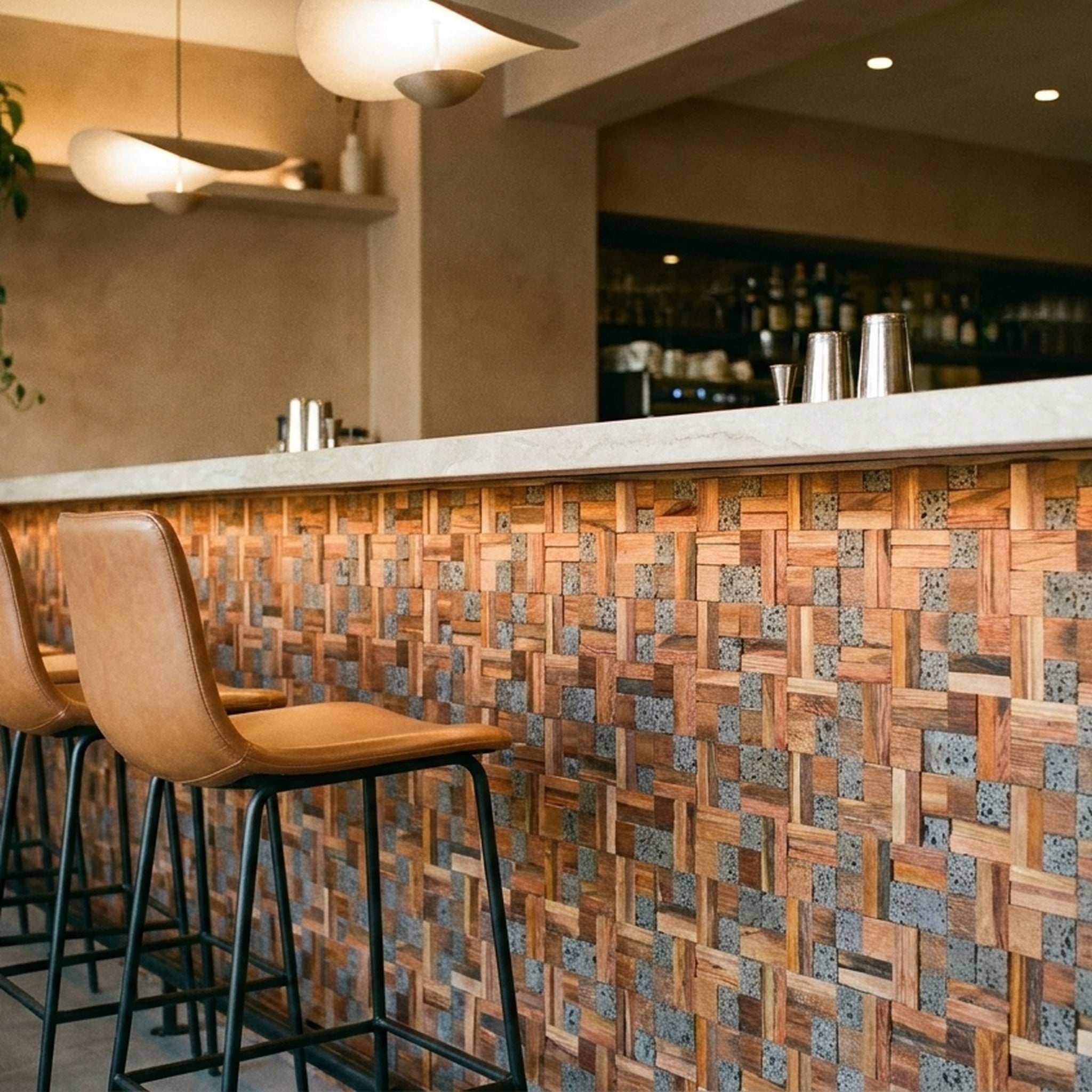 3D Wood Wall Panel | Lava Mix | 12×12"